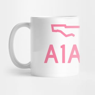 Florida A1A Road Sign Beach Culture Icon Flamingo Pink Mug